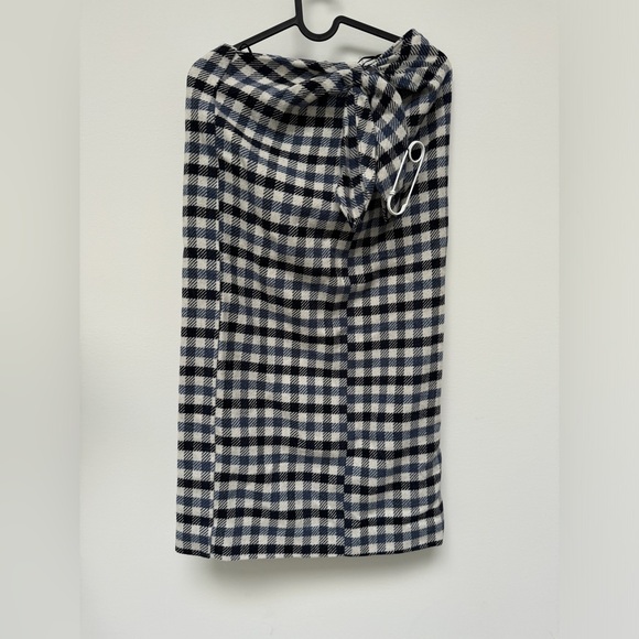 TIBI FAIRFAX GINGHAM TIE FRONT SKIRT - Picture 2 of 4